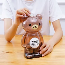 Portátil Bonito do Urso Animal Frog Caixa Coin Caixa de Dinheiro de Plástico Crianças Brinquedo Crianças Presentes de Decoração para Casa Coleção