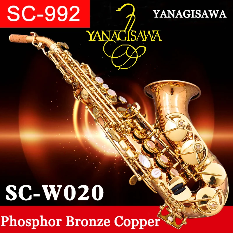 

Japan brand Curved Saxophone YANAGISAWA SC-992 B Phosphor Bronze Copper Sax Soprano Professional Musical instrument with case