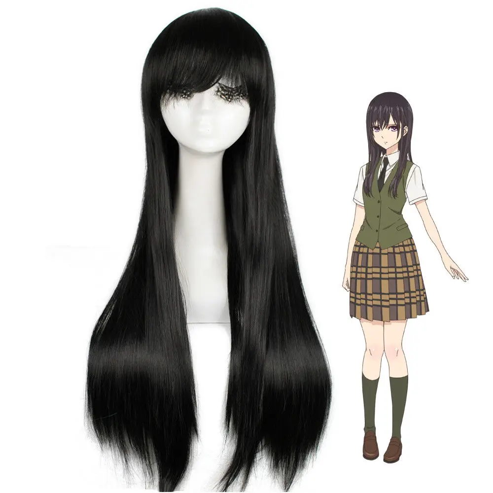 

Citrus Aihara Mei Sailor Mars Long Straight Black Hair Cosplay Wigs 70cm + Free Wig Cap