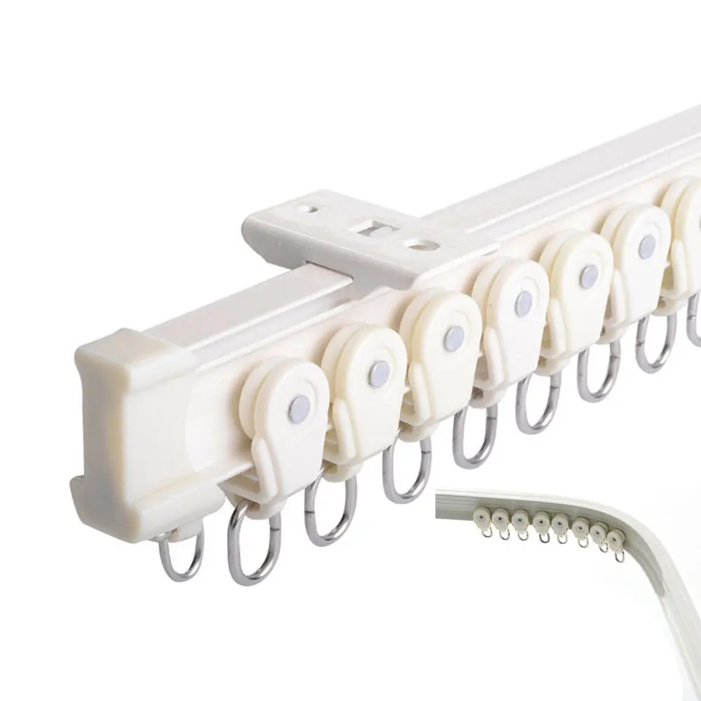

White Color Aluminum Metal Alloy Bendable Window Tracks Curtain Poles