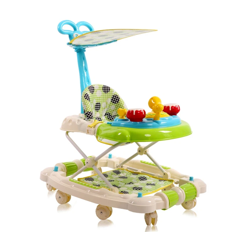 New Baby Walker Car Foldable Adjustable Walkers Stroller Helps Walk