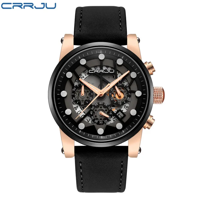 2018 CRRJU Top Brand Large Dial Design Mens Watches Men Casual Leather Sport Wristwatch Quartz Watch Montre Homme Male Clock 2018 CRRJU Top Brand Large Dial Design Mens Watches Men Casual Leather Sport Wristwatch Quartz Watch Montre Homme Male Clock