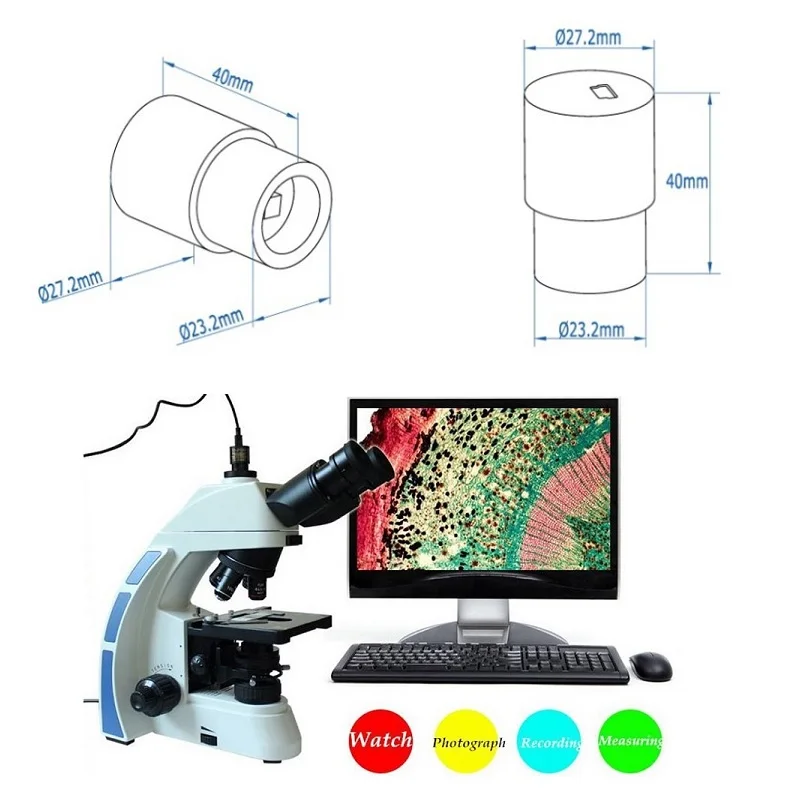 2MP или 5MP HD CMOS USB камера микроскоп электронный цифровой окуляр с адаптером кольцо Просмотр фотографии запись измерения