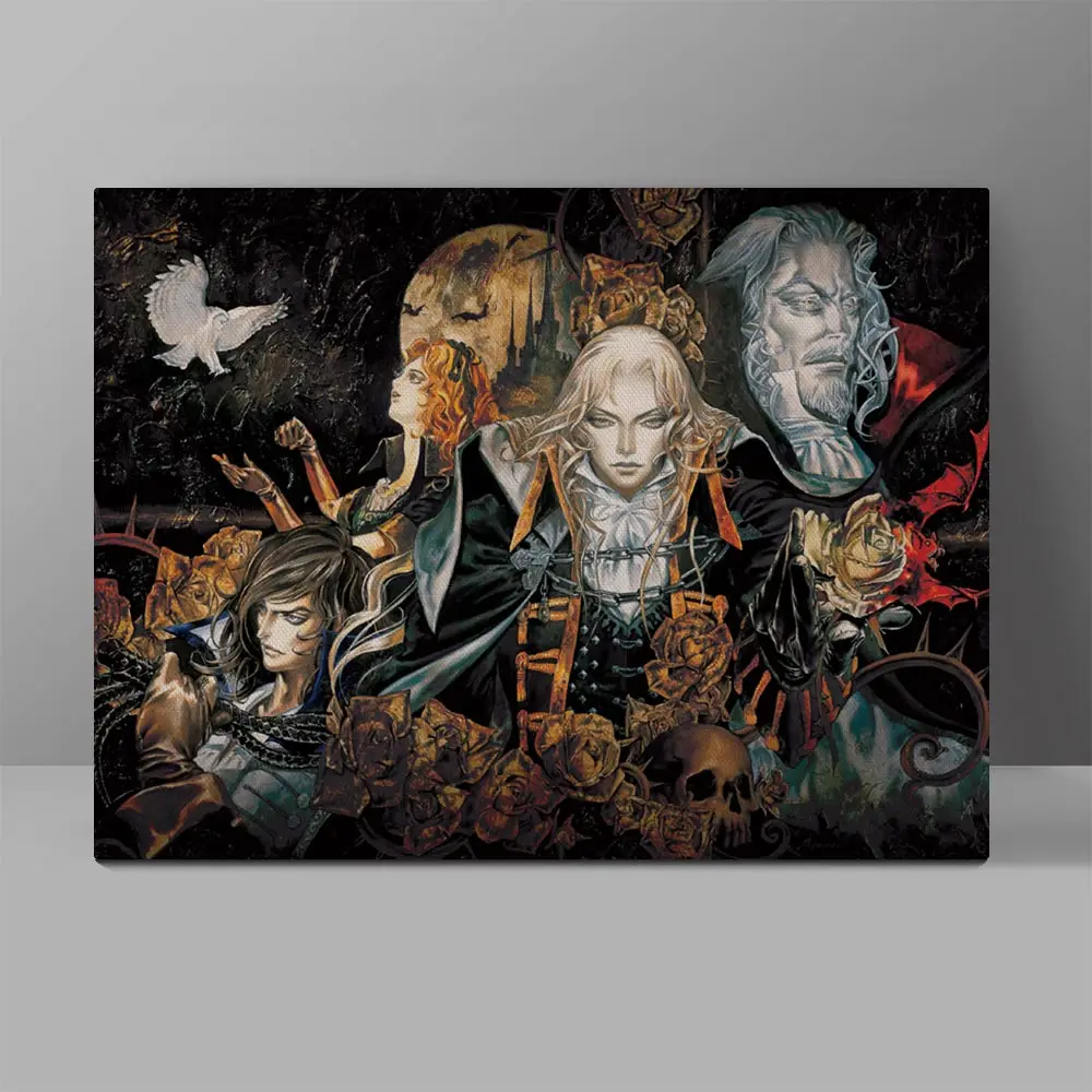 

Castlevania Vampire Canvas Painting Video Game Belmont Dracula Wall Pictures Anime Living Room HD Print Hanging Painting