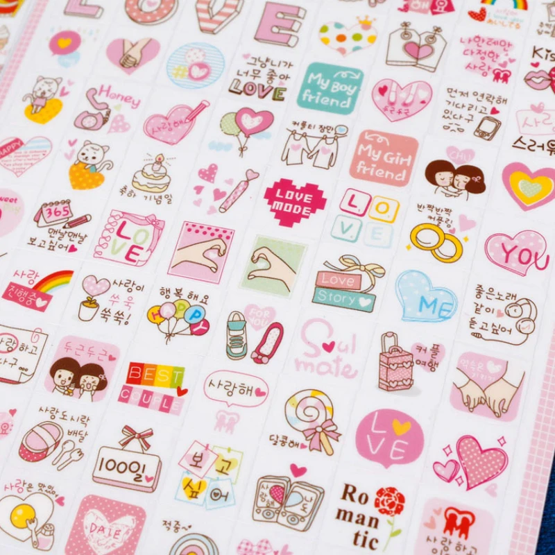 

12 Sheet Kawaii Stationery Diary Scrapbooking Planner Stickers Paper PVC Stationery Nice Things Cute Girl Stickers School Supply