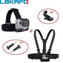 LBKAFA Cabeça Elástica Ajustável Corpo Chest Harness Correia Strap Mount Para Gopro herói 6 5 4 + 3 SJ4000 SJCAM SJ5000 SJ6 SJ7 M20 YI