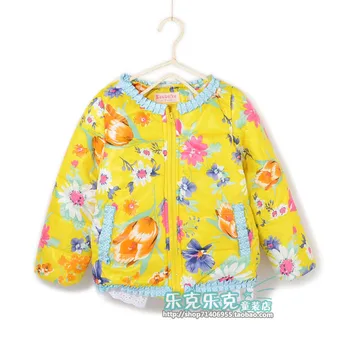 

Floral Cotton Baby Children Winter Jacket Coat Baby Clothes Girls Thickening Velvet Winter 2016 New Winter Cotton-padded Jacket