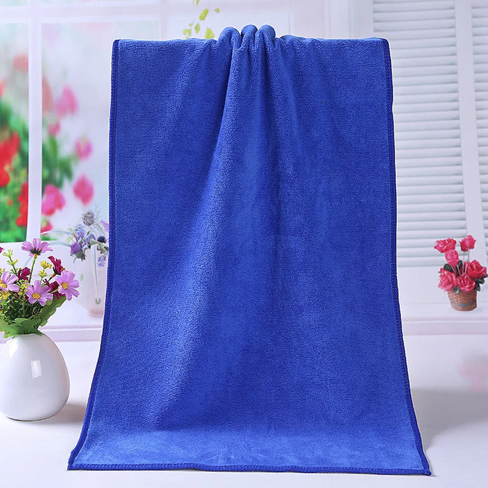 

1PC Simple Bathing Towel Shower Absorbent Superfine Fiber Soft Comfortable Bath Towel Reusable Non-toxic Eco-Friendly easy clean