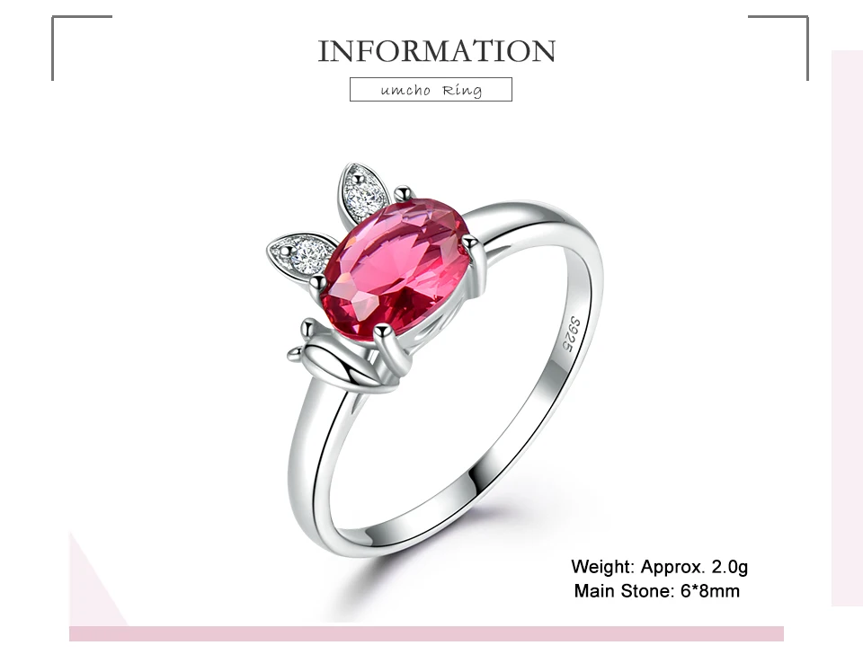 UMCHO  Ruby 925 sterling silver rings for women RUJ088R-1-PC (2)