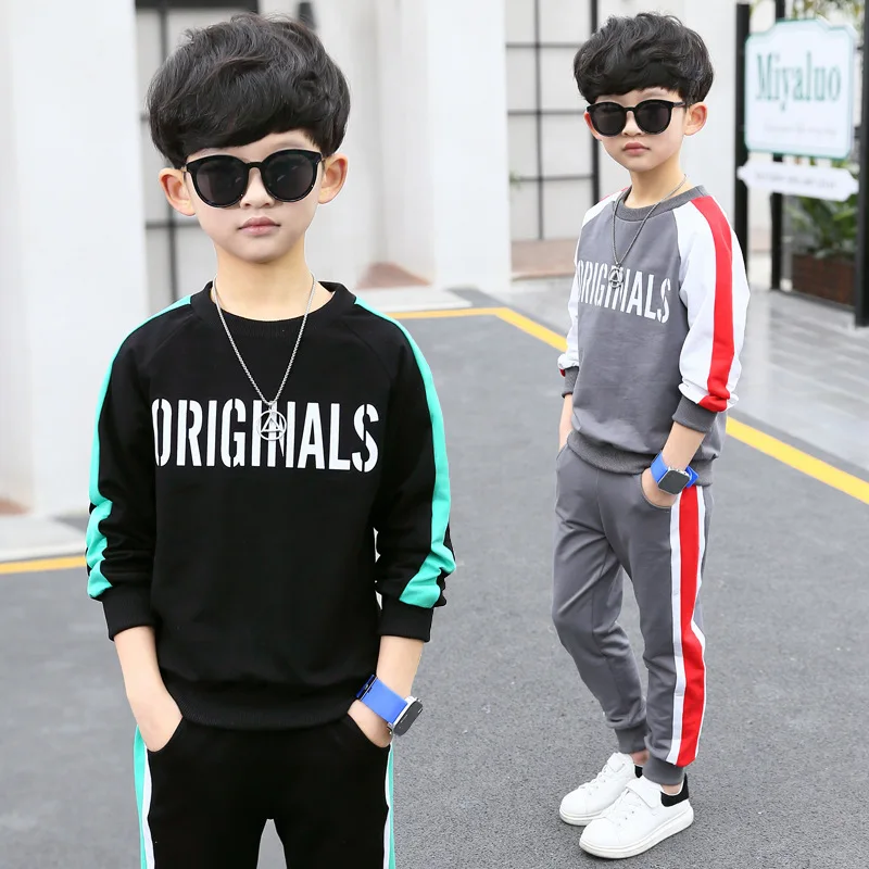 Boys clothing sets spring autumn kids casual cotton long sleeve tops+pants 2pcs tracksuits for teenager boys children sports set