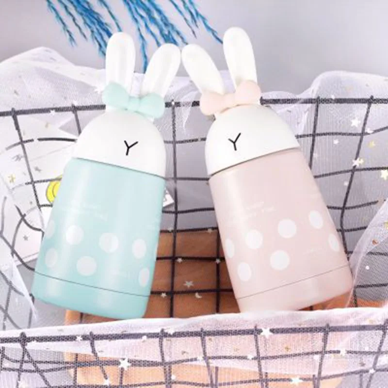 300ml Cute Rabbit baby Feeding Cup Milk Thermos Girls Insulated