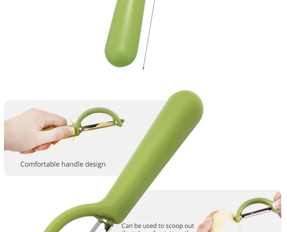 KONCO Fruit Vegetable Peeler, Stainless Steel Ultra Sharp Julienne Peeler with Ergonomic Silicone Handle, Kitchen Tools