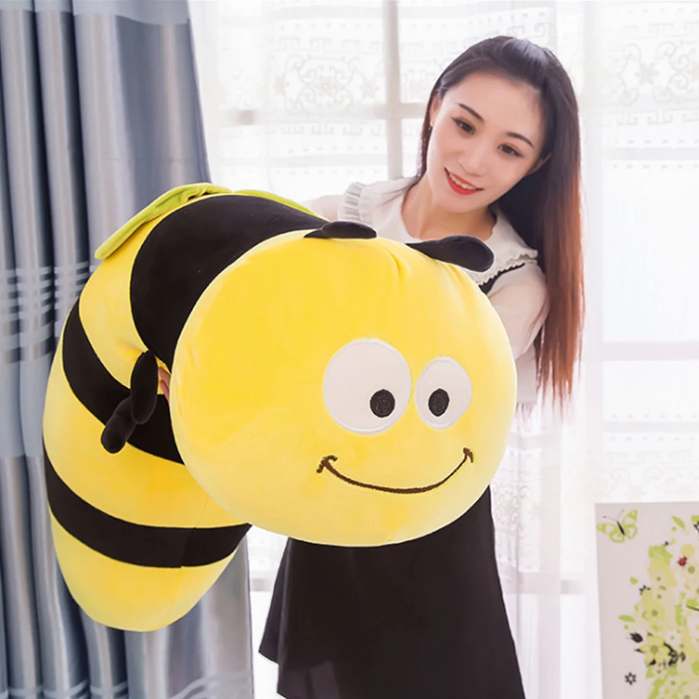 

Fancytrader Lovely Animal Little Bee Plush Doll Stuffed Cartoon Yellow Honeybee Toy Pillow Gift for Kids 35inch 90cm
