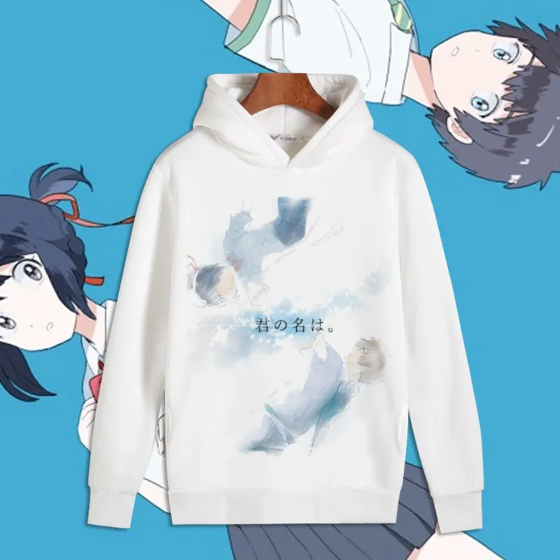 Kimi no na wa Косплей вас имя миямидзу мицуха принт пуловер толстовки свитшоты Tachibana Taki