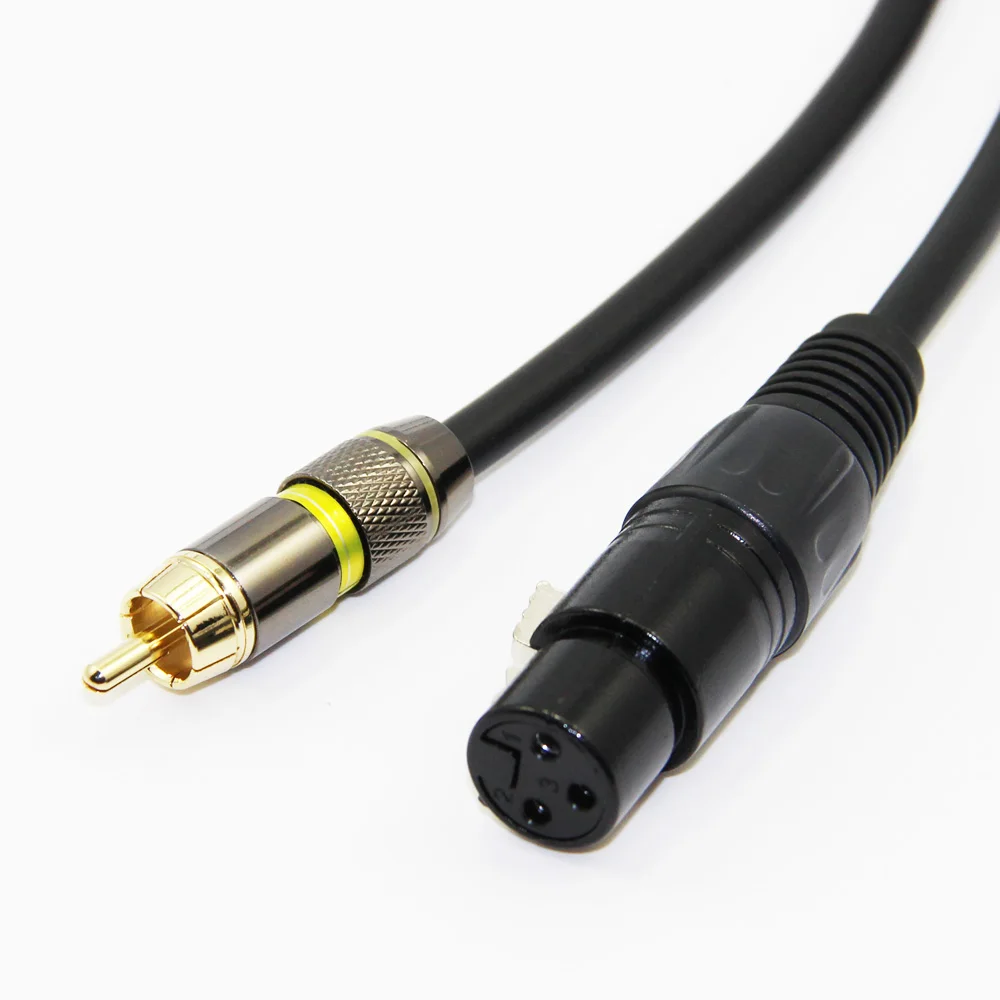 Позолоченный кабель Bochara XLR мама RCA папа двойное экранирование (фольга + плетеная