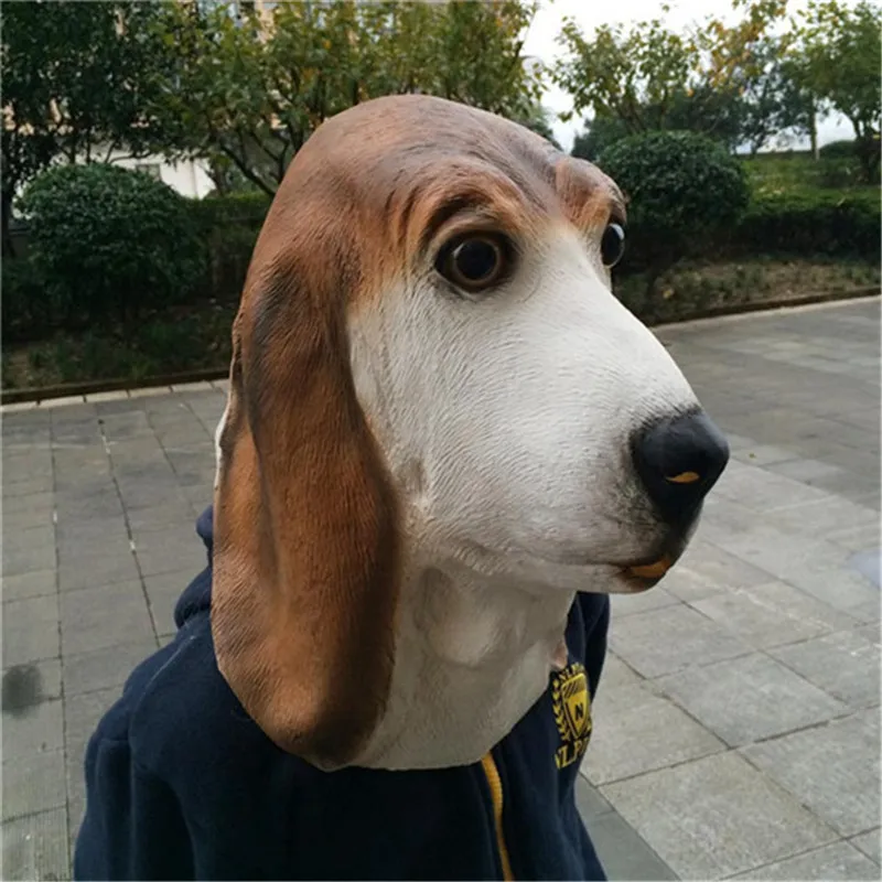 halloween masks fox terrier masks lovely mild pet dogs retaining cap latex animal masks ball props party halloween supplies fa38 in party masks from home