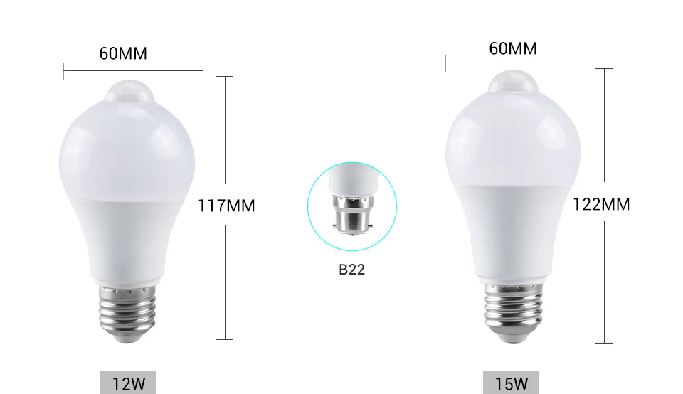 pir motion sensor night light bulb E27 B22 (3)