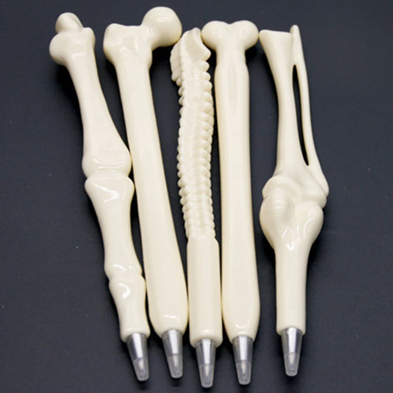 10 PCS Bone Ballpoint Pen Funny Skeleton Joke Gags Caneta Osso Premium Version MINI Novelty Creative 3D Stylo Rigolo Zombi