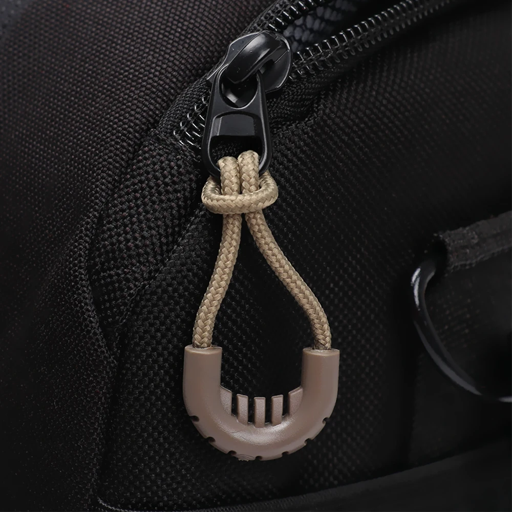 

5PCs EDC MultiPurpose Zipper Rope Black Camping Equipment Anti-theft Zipper Longer Tail Rope Bags Clip Buckle Outdoor Travel Kit