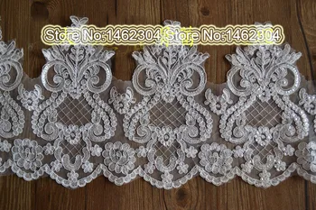 

Hotsale 26cm wide Quality Beaded Lace Guipure Lace FabricEmbroidery Lace Wedding Trim