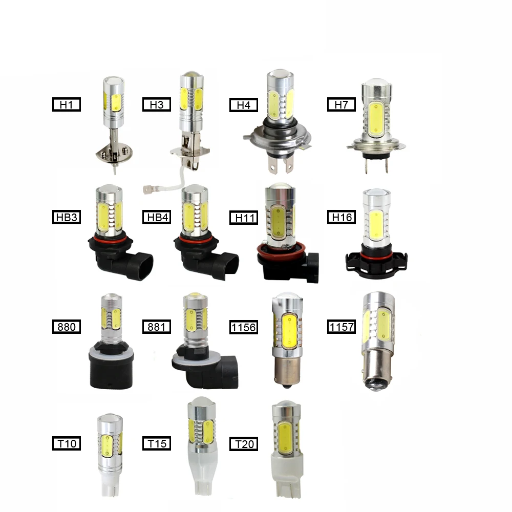 SKYJOYCE 40 пар прямые кепки 880 12 V 7,5 W Белый 6500 K 881 H27 светодиодный противотуманные лампы света набор светодиоидных ламп в автомобиль на основе технологии COB H1 H11 H8 светодиодный