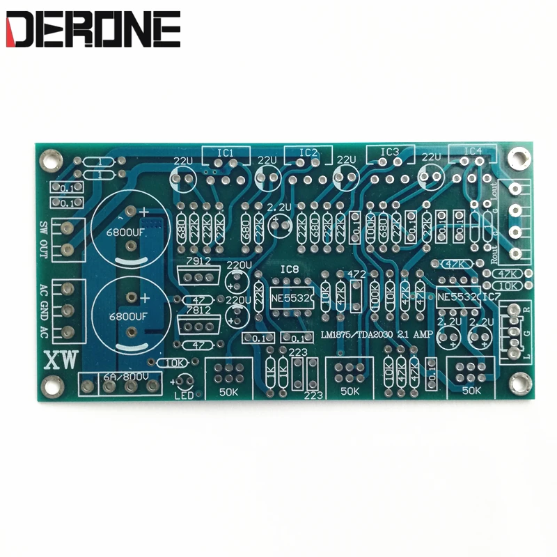 1 шт усилитель мощности 2,1 18 Вт* 2+ 36 Вт* 1 LM1875 TDA2030A PCB AC 12 в PCB не содержит никаких компонентов