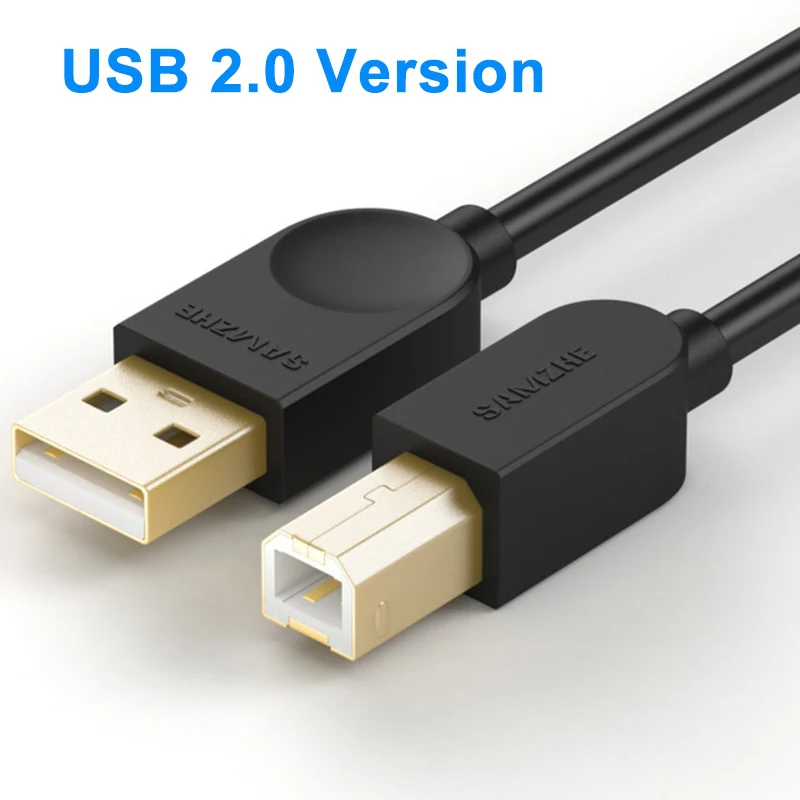 SAMZHE USB кабель USB для принтера 3,0 кабель для печати типа A папа-B папа для Canon Epson hp принтер к компьютеру 0,5 м 1 м 1,5 м 2 м 3 м - Цвет: usb 2.0