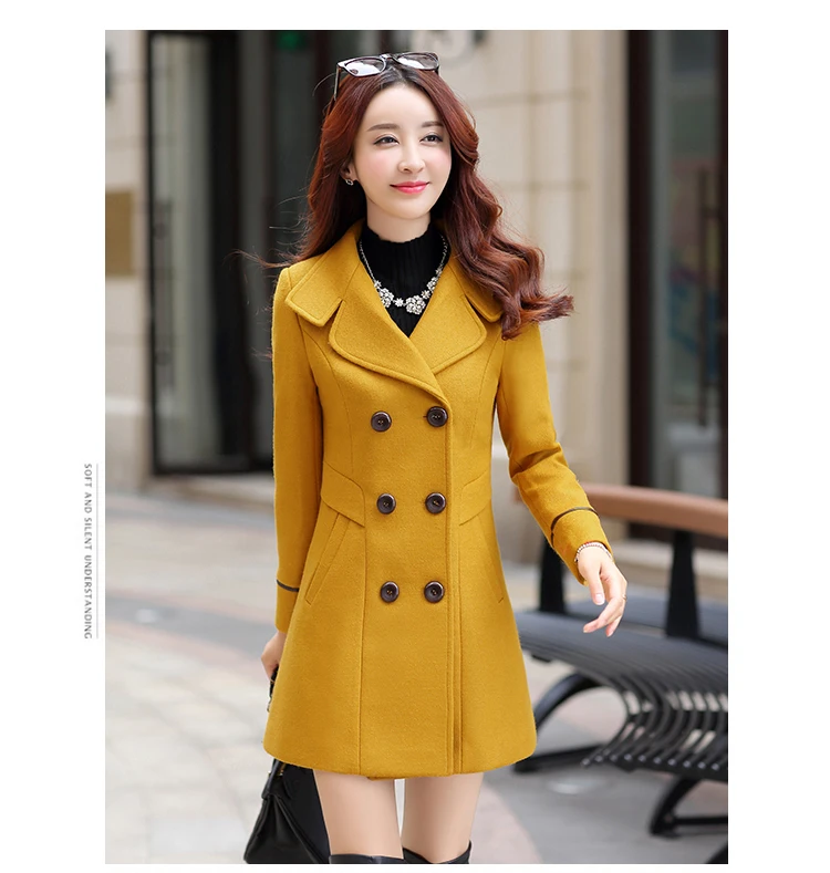 2017 Korean version of the new spring section of the female woolen slim thin woolen jacket in the long paragraph thin section Nizi coat (17)