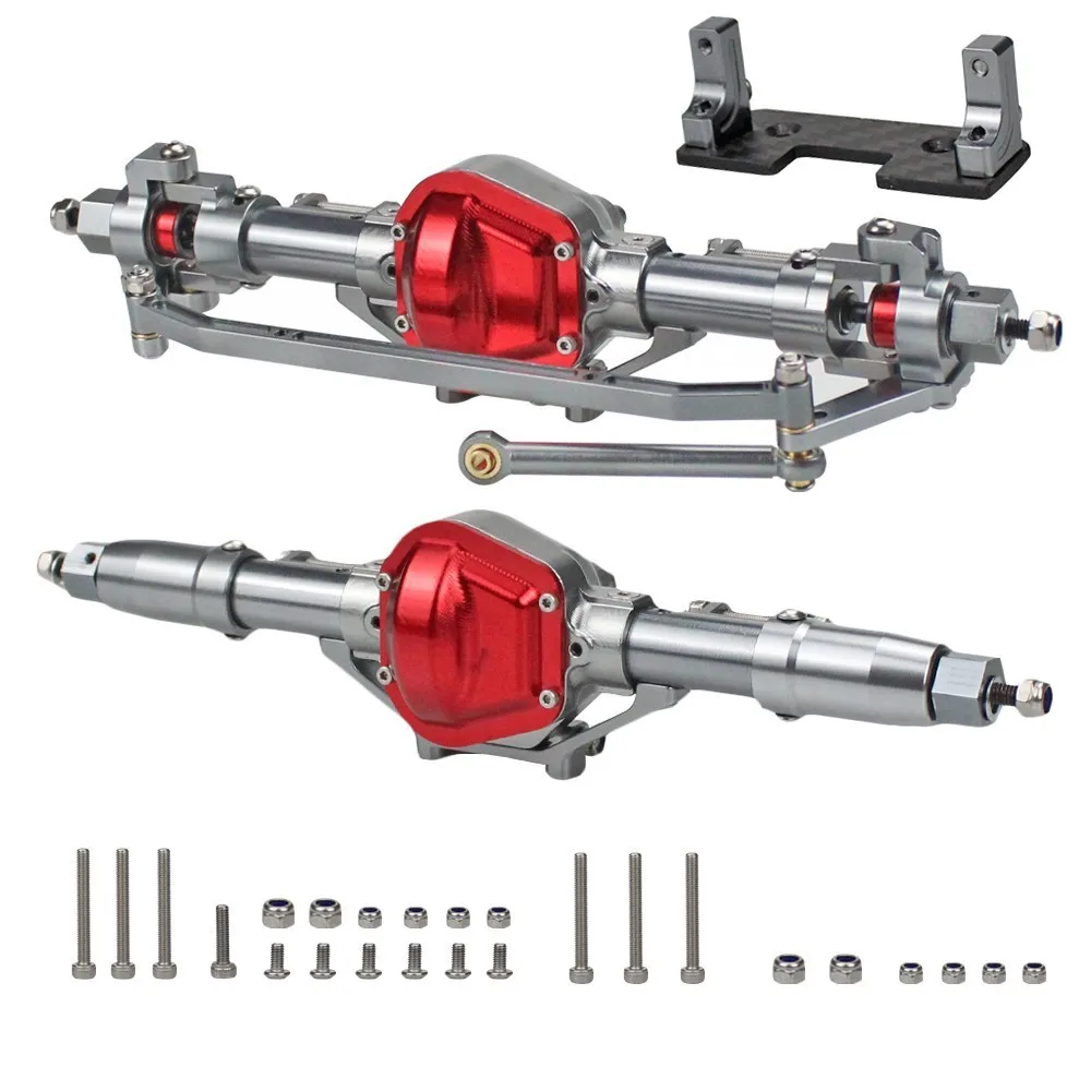 MEREPACCOR RC автомобиль с ЧПУ металлический передний/задний мост для 1:10 RC Рок Гусеничный автомобиль осевой SCX10 - Цвет: Front and Rear