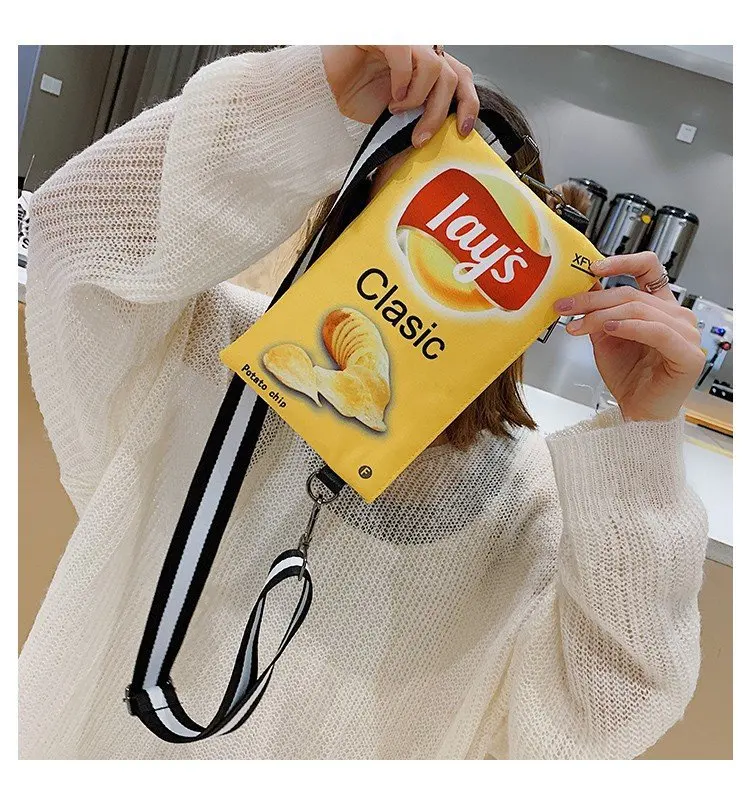 Funny Potato Chips Crossbody Handbag Clutch Bag Small Messenger Shoulder Bag Girls Envelope Bags Party Purse Funny Potato Chips Crossbody Handbag Clutch Bag Small Messenger Shoulder Bag Girls Envelope Bags Party Purse