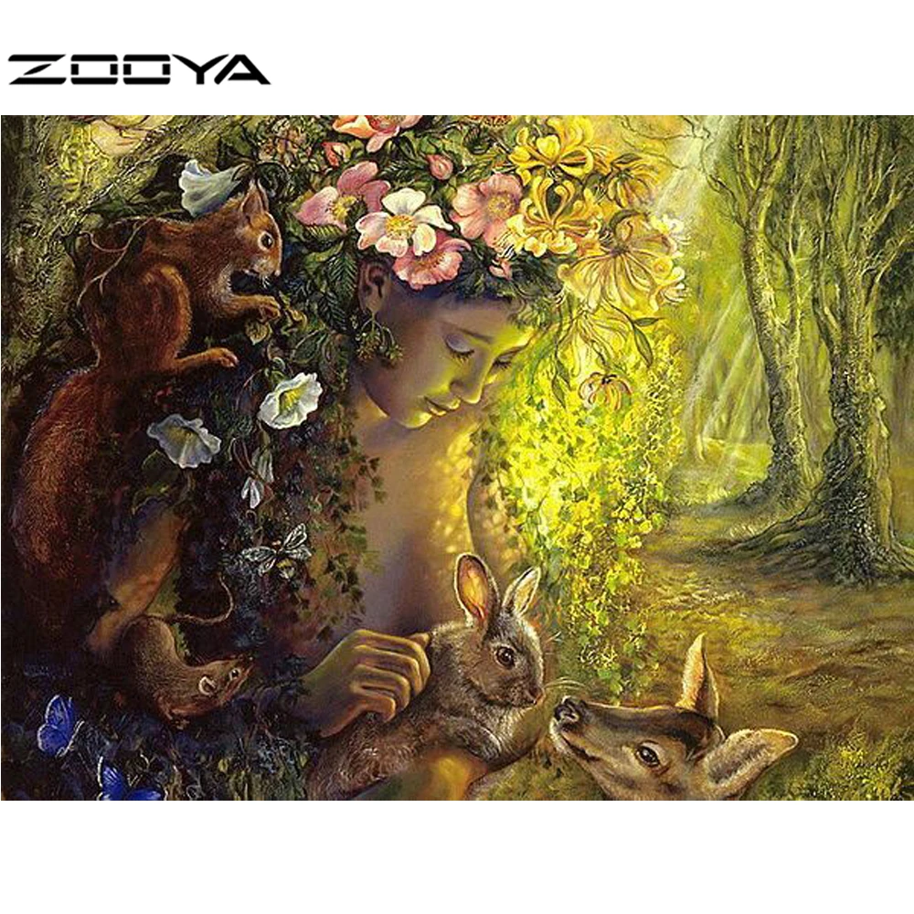 ZOOYA красота и маленькие животные картина 5D Diy Алмазная домашний декор рукоделие