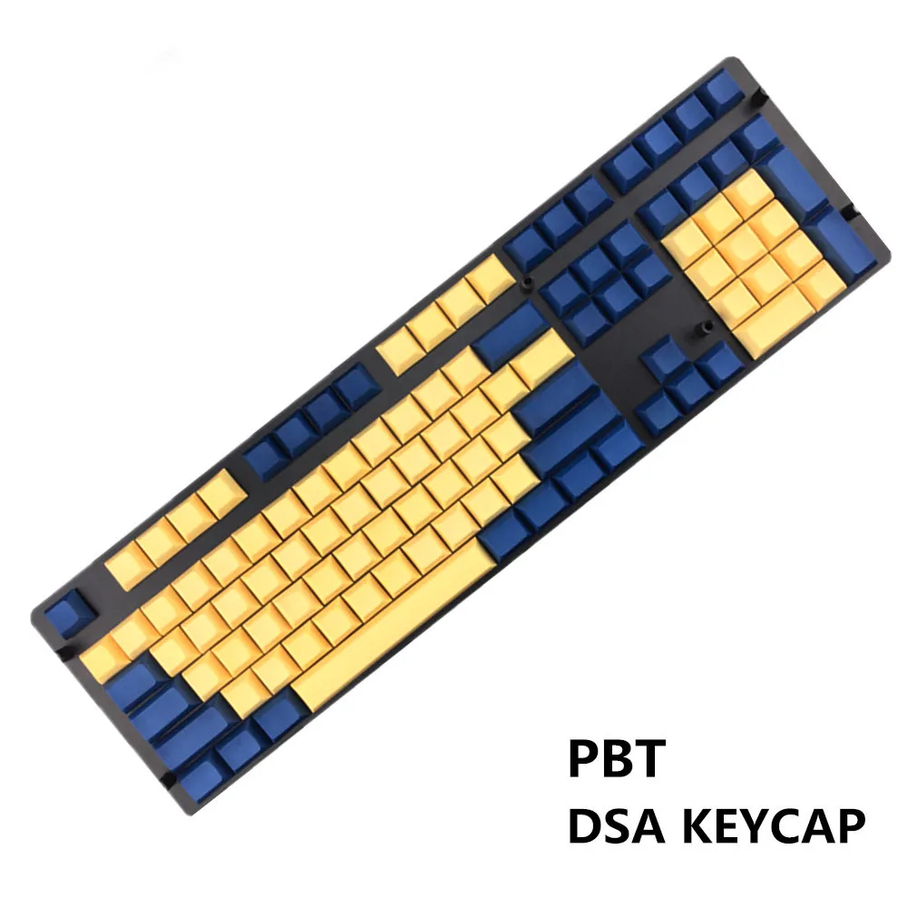 Dsa колпачки пустой keycap ANSI108 толстые pbt для mechanial клавиатура Dsa профили ISO макет - Цвет: yellow and blue