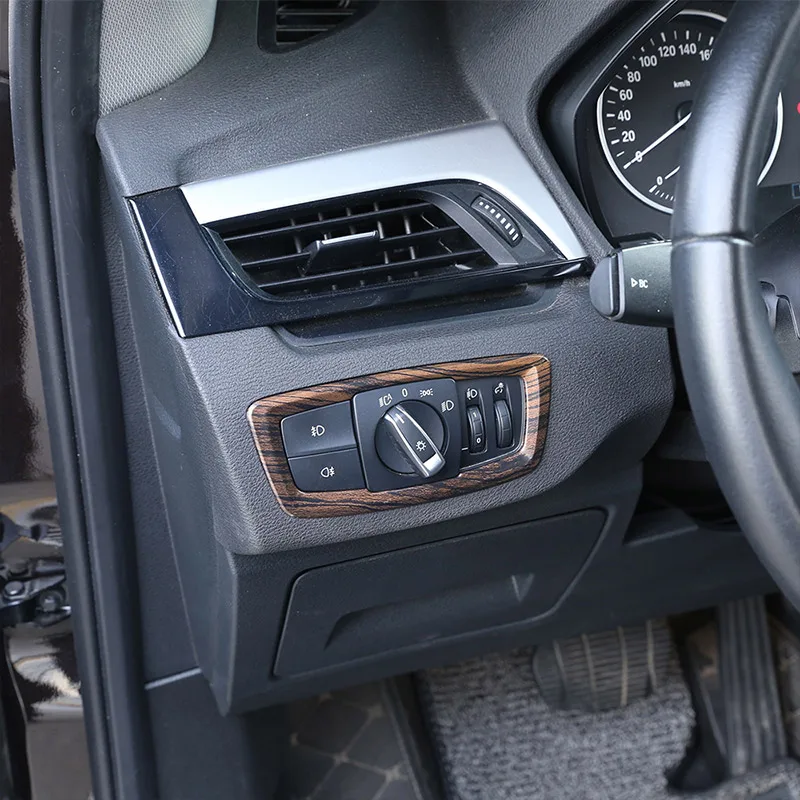 Сосновая древесина зерна для BMW X1 F48 2016 2018 X2 F47 ABS головной светильник кнопка