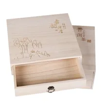 XMT-HOME чайный поднос из цельного дерева для пуэр 357 г деревянная коробка для хранения Пуэр Чайная коробка 1/2 слоев деревянный поддон 1 шт