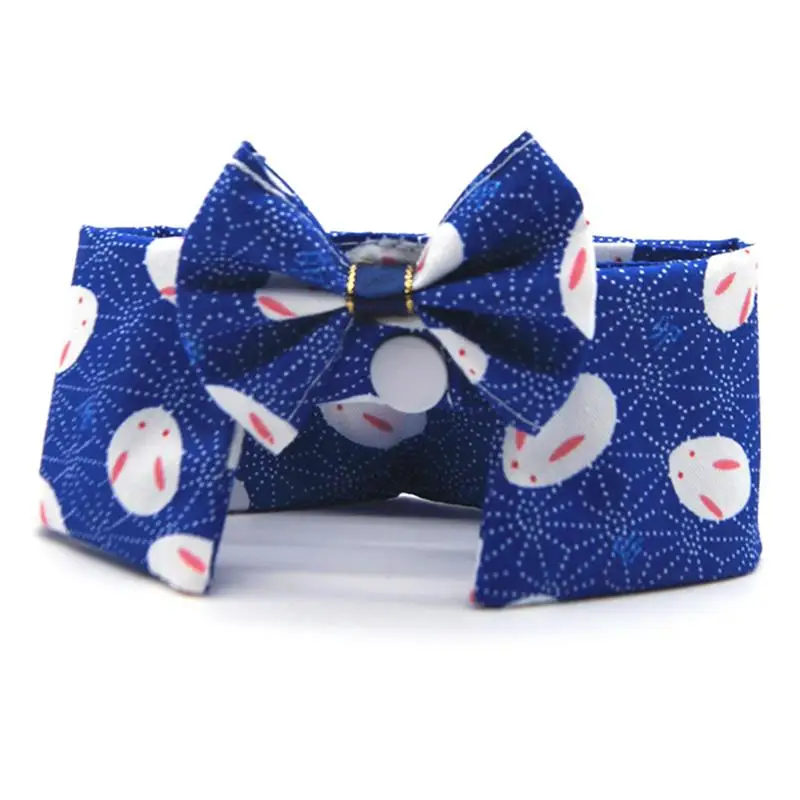 1pc Cotton Dog Bandana Pet Cat Kitten Collar Puppy Scarf Neckerchief Small Medium Dog Collars Pet Tie Accessories Chihuahua - Цвет: Blue