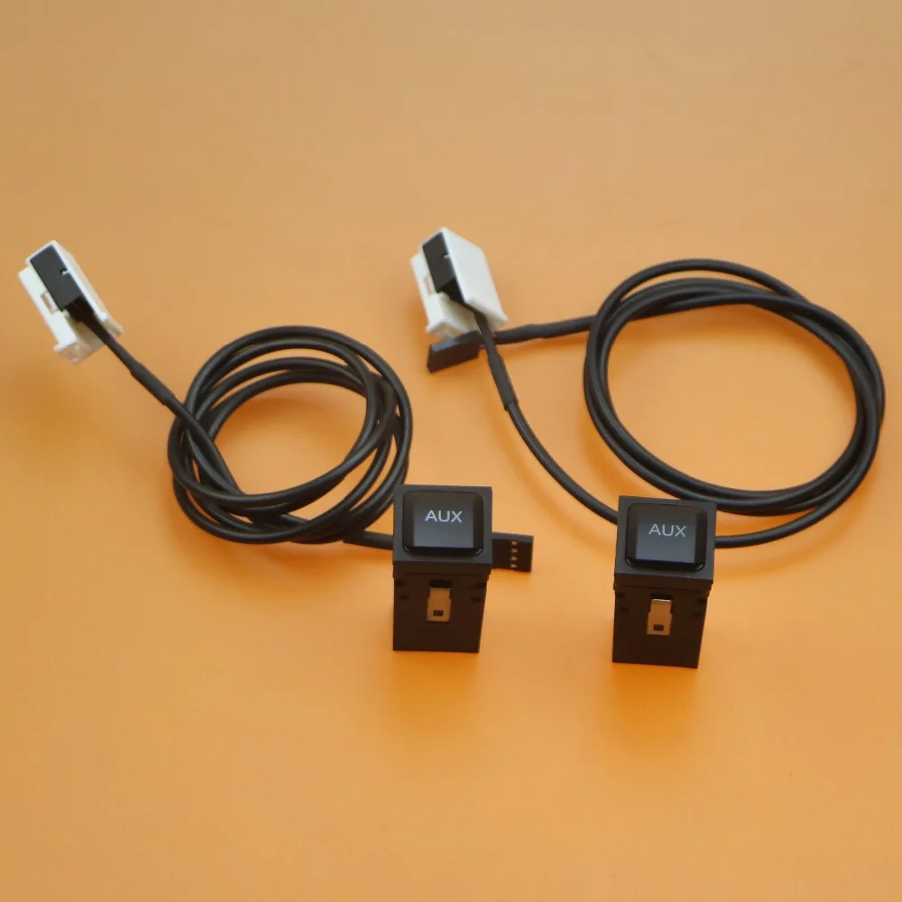 

2 Set AUX Switch Plug Adapter + Connection Harness Cable Pigtail For RCD 510 RNS 315 VW Scirocco Jetta 5 Golf 5KD035724A