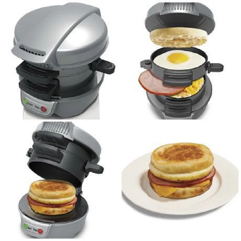 

Breakfast Sandwich machine 220 V 700 w cook bacon hamburger maker electric bread maker EU plug