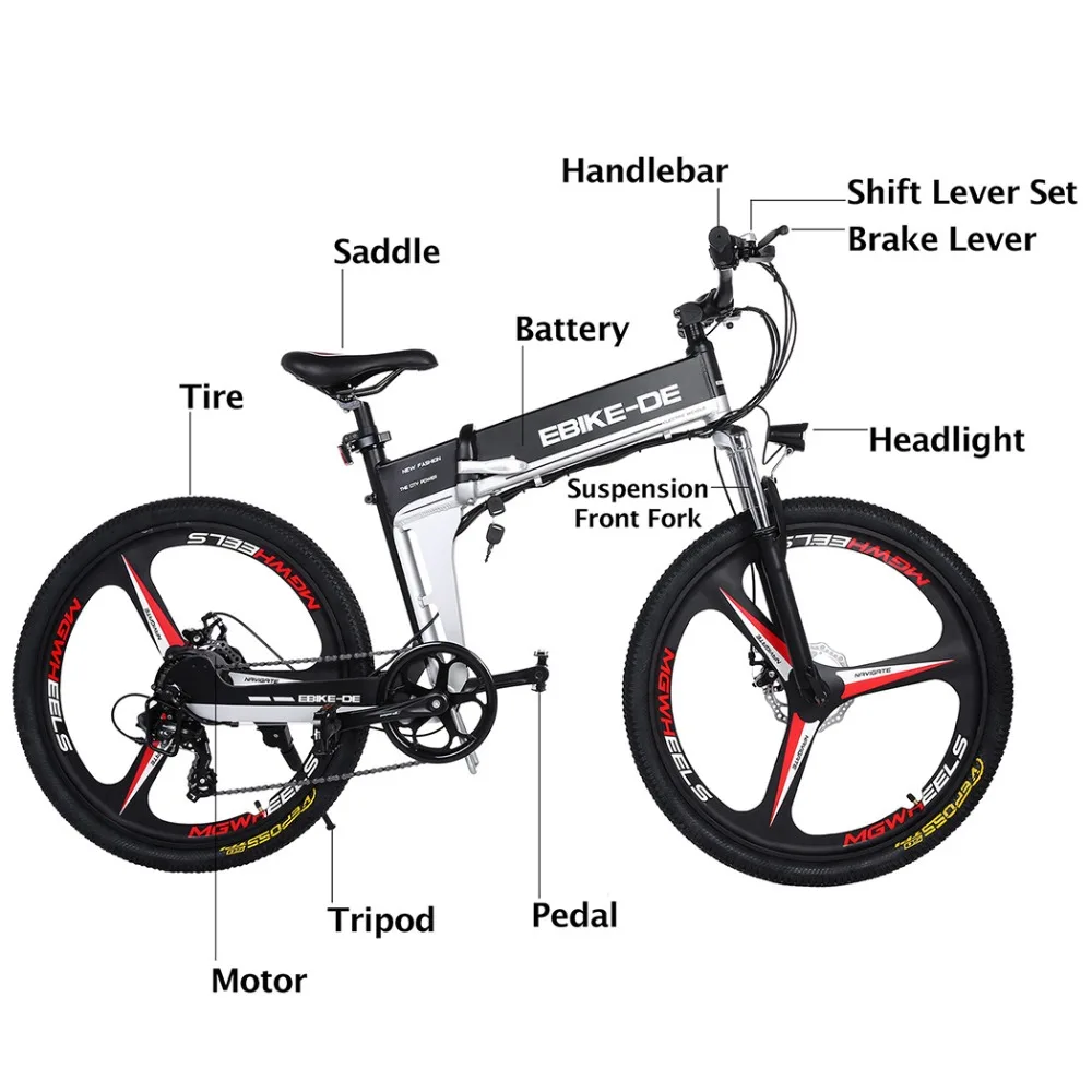 ANCHEER Bicicleta eléctrica batería de litio aleación de aluminio Bicicleta eléctrica EBike carretera montaña Bicicleta Electrica Enchufe europeo