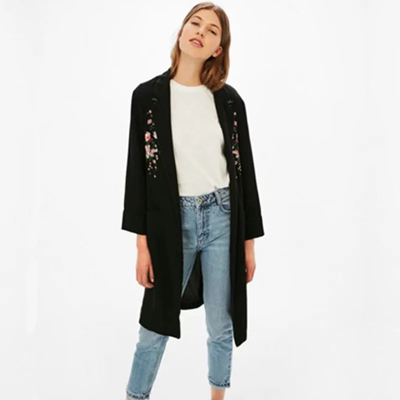 Blouses Kimono Cardigan Casual Womens Tops And Blouses Kimono Cardigan Floral Summer Long Long-sleeved Embroidered Cardigan
