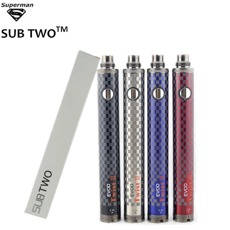 SUB TWO EVOD Twist 3 Батарея III регулируемое напряжение в 4 8 Vs Evod II USB проходной через