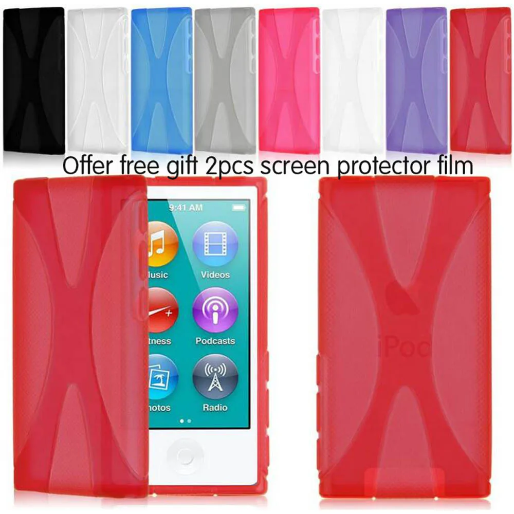 50 шт./лот тонкий мягкий ТПУ чехол для iPod Nano 7 8 + 100 шт Защитная пленка