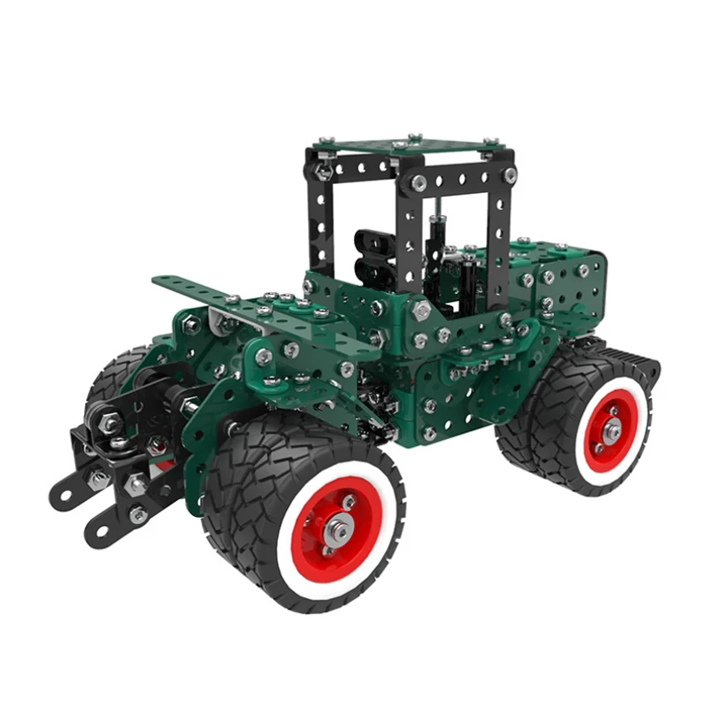 

631pcs DIY Stainless Steel Tractor Model Toy 3D Metal Construction Vehicle Puzzle Trucks Models Toys For Boys Gift