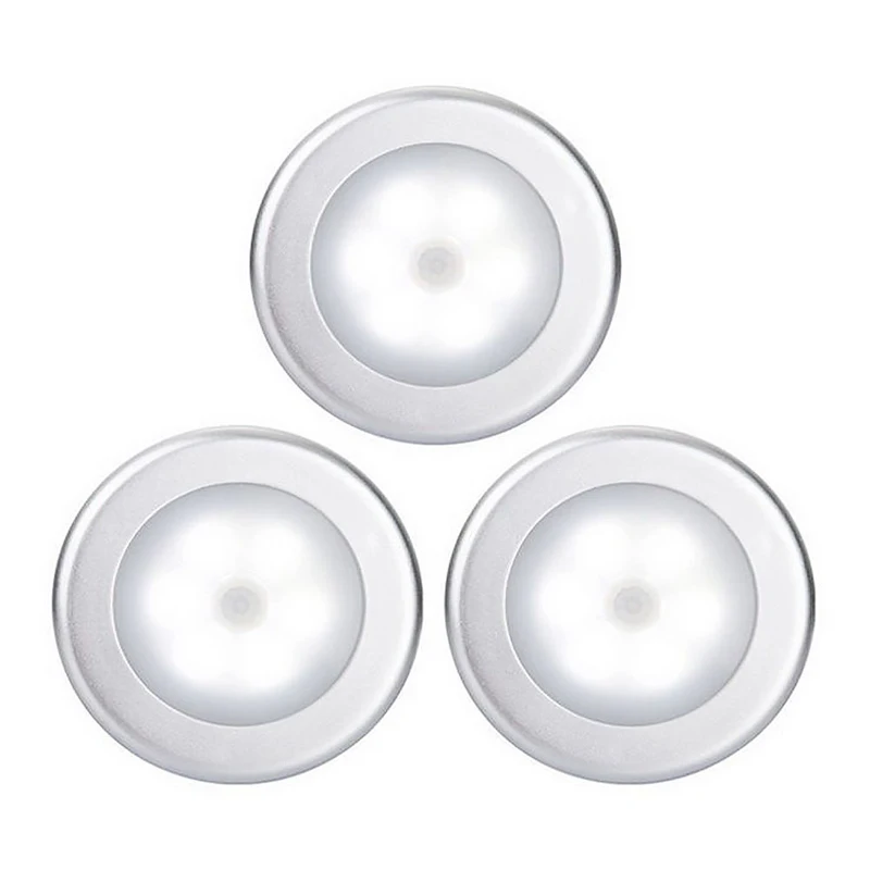 Wireless 6 LED Motion Sensor Night Light Wall Cabinet Wardrobe Drawer Kitchen Bedroom Battery Lamp Home Decoration Lamp Mayitr