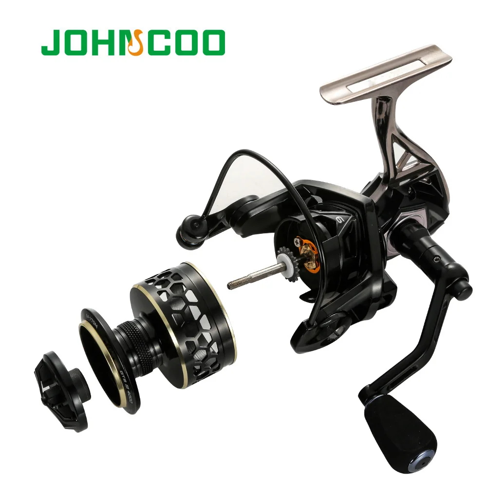 

JOHNCOO Spinning Reel Saltwater Fishing Reel 15-20KG Max Drag 2000-6000 Size 9BB Fishing Reel for Bass Pike Fishing