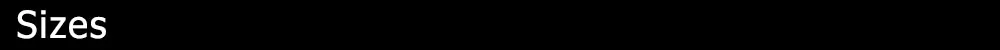 item sizes