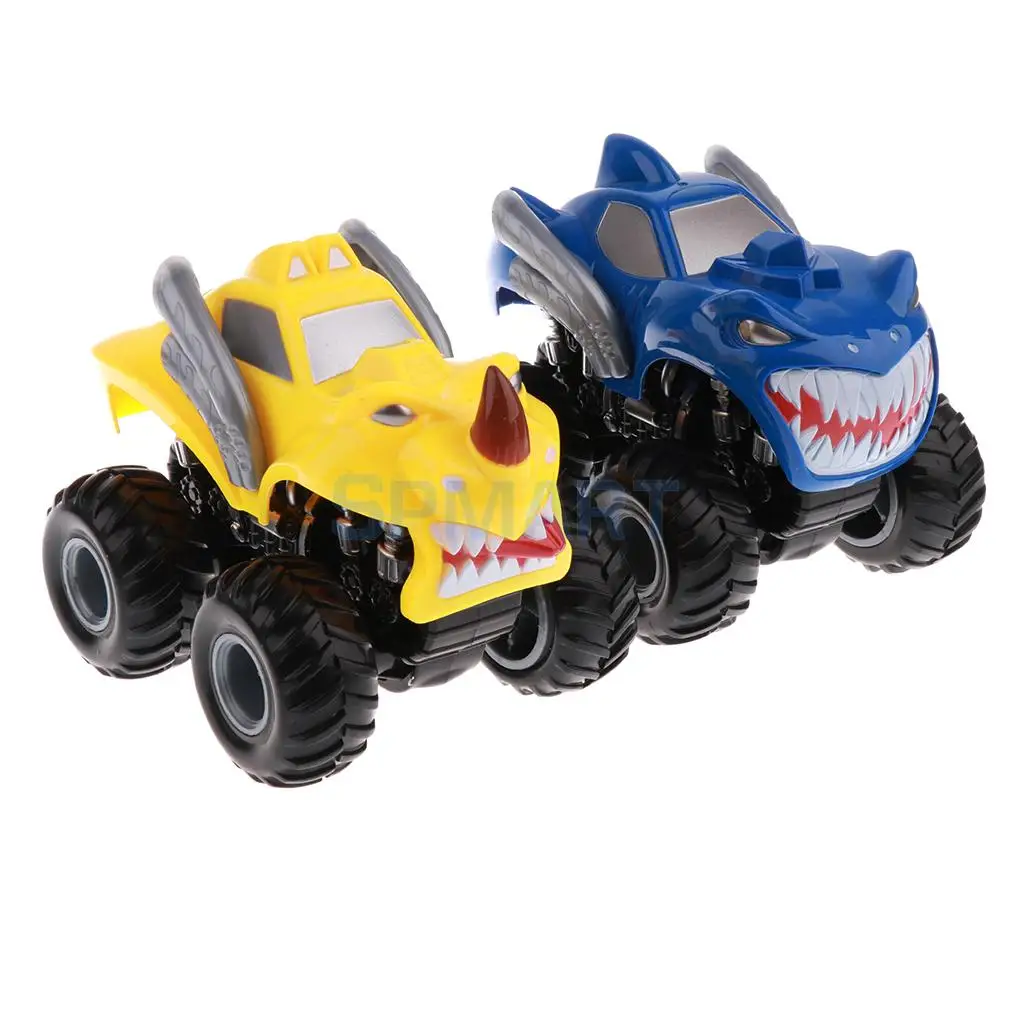 Pull Back Monster Truck Friction Powered Car Toys Gifts for Kids Boys Girls (Random)