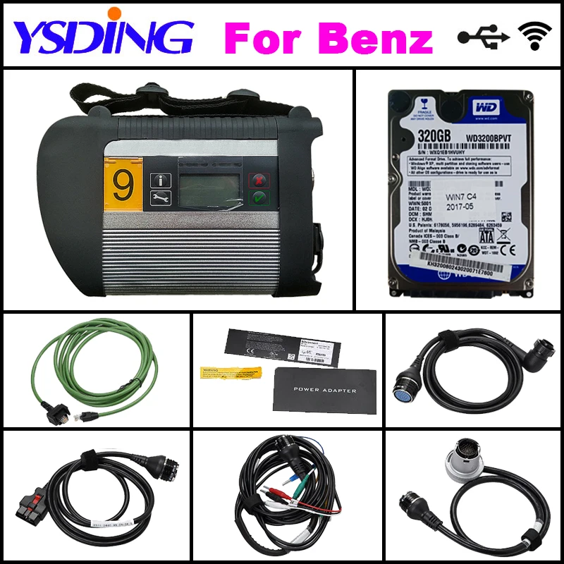 

A+++ Quality Full Chip MB STAR C4 with HDD MB SD Connect Compact 4 Diagnostic Tool with WIFI Function for 12V&24V DHL Free