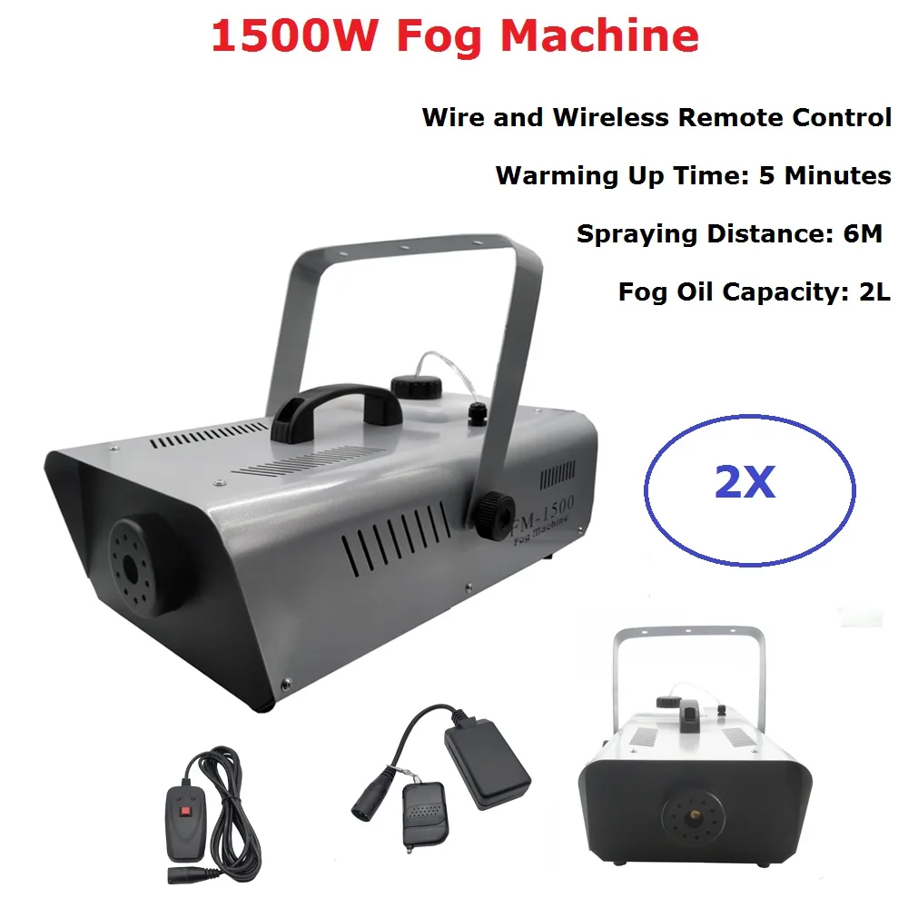 

1500W Smoke Machine Wire Wireless Remote Control Fogger Machine For Wedding Dj Lighting Show Party Holiday Decorations Fogger