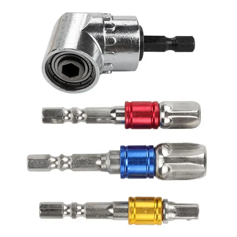 

Impact Drills Driver Bit Set Extension Socket Adapter Hex Shank, 105 Degree Right Angle Drill, Driver Extension Screwnlder Ada