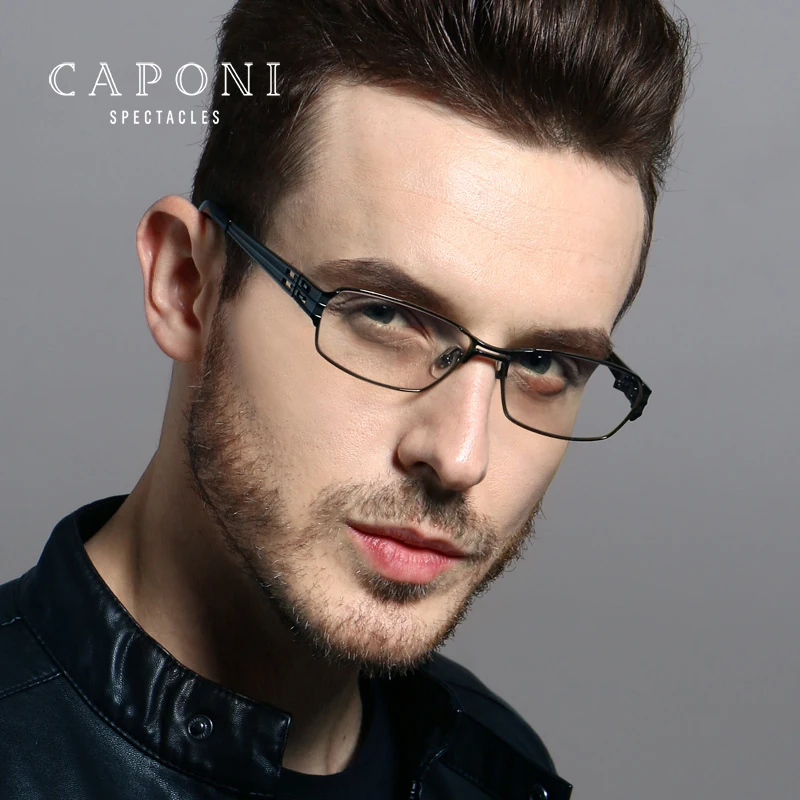 

Caponi Pure Titanium Frame Men Anti Blue Ray Radiation For Computer Eyeglasses Work Home Gaming Eye Protect From Ray 1172